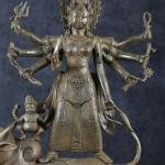 Vintage Balinese Bronze Durga Statue | 22.5" Lost Wax Art | 6kg Sacred Masterpiece | Mahishasura Mardini Beauty | Jaipurio